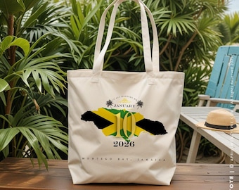 Jamaican Map Canvas Tote Bag | Eco-Friendly Travel, Beach Tote