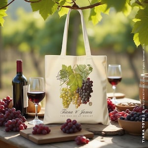 Personalized Vineyard Wedding Tote Bag: Napa Valley Welcome Gift