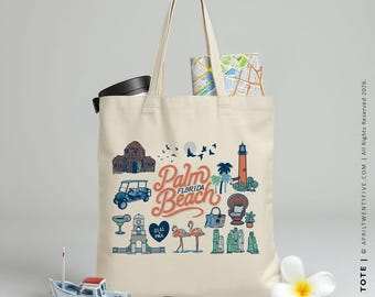 Geri Palm Beach Tote Bag, Florida Welcome Gift, Destination Wedding Favor, Event Gift