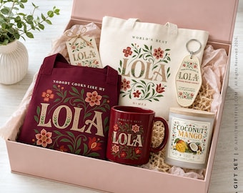 Personalized “Lola” Gift Box, Filipino Lola Gift Set, Custom Tote, Mug, Candle, Keychain, Mother’s Day, Birthday, Grandma Appreciation