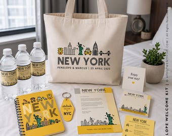 New York Wedding Welcome Kit Collection, Hotel Guest Gift, Destination Wedding Welcome Bag, Airbnb Welcome Gifts, Corporate Event Favors