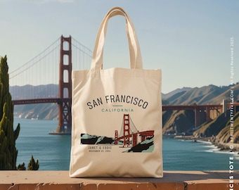 Wedding Welcome Bag – San Francisco Tote, Golden Gate Favor, Bridesmaid Gift, Guest Bag