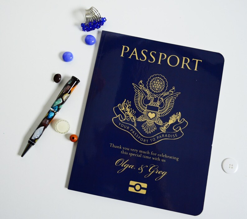 Passport Style Guestbook Etsy
