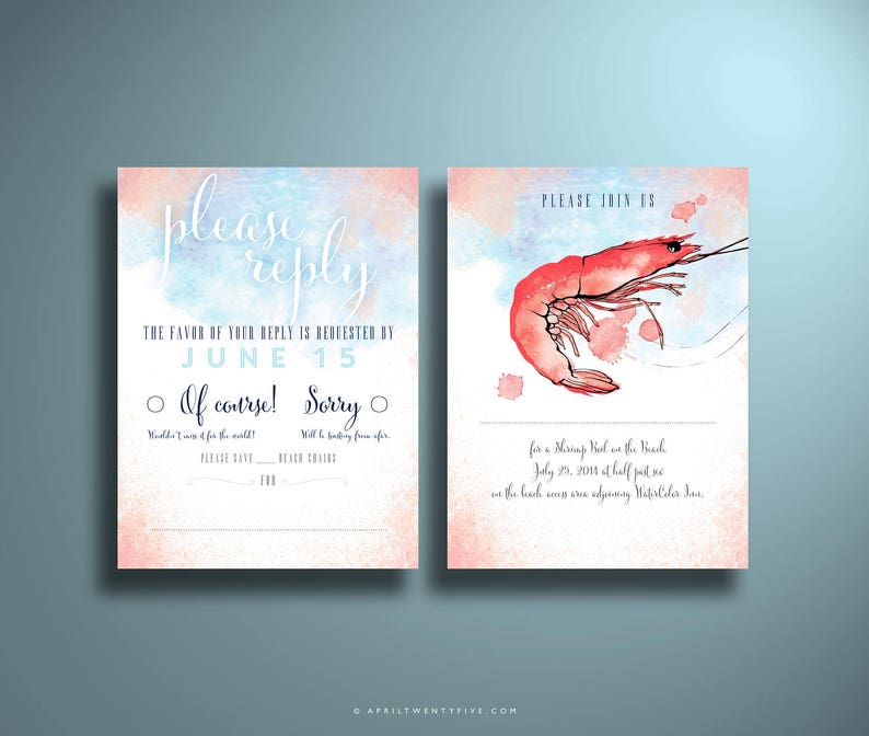 ASHTON Watercolor Wedding Invitation image 2