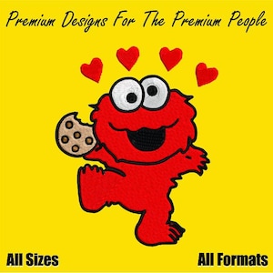 Elmo Embroidery Design, Sesame Street Cookie Patch, Instant Download, Personalized Baby Onesie, Embroidered Sweatshirt, Personalized Gift