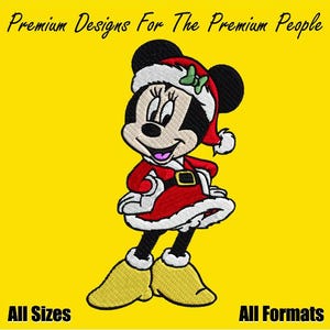 Christmas Minnie Mouse Christmas Machine Embroidery Design Santa Dress Minnie Instant Download Christmas Gift For Christmas Embroidery Kit