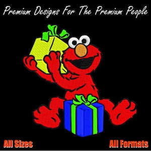 Christmas embroidery files, Elmo Christmas Embroidery Design, Christmas Gift Patch, Instant Download, Gift For Christmas, Cartoon Gift Patch