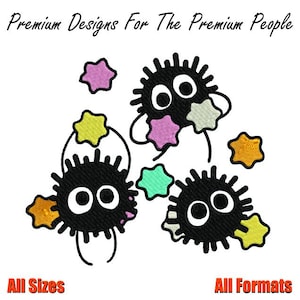 Soot Sprite Embroidery Design: Ghibli Susuwatari Patch (Instant Download)