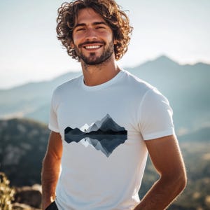 Bike T-Shirt, Bicycle Shirt for Nature Lovers, Cyclist Shirt, Mountain Reflection T-Shirt for Women, T-Shirt for Men, Mountain Bike Shirt