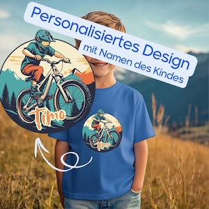 Personalized kids mountain bike T-shirt, MTB shirt personalized kids, kids birthday gift mountain bike, kids gift