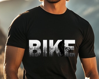 Mountain bike T-shirt silhouette, mountain bike shirt, mountain T-shirt, adventure, nature, MTB, nature lover, gift for mountain bikers