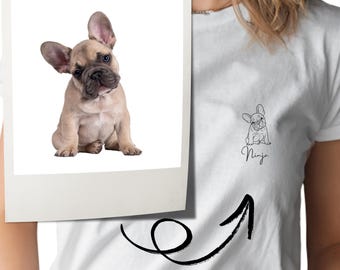 Gift for dog mom, Personalized pet shirt with photo, Custom pet portrait, Gift for dog lovers, Dog T-shirt