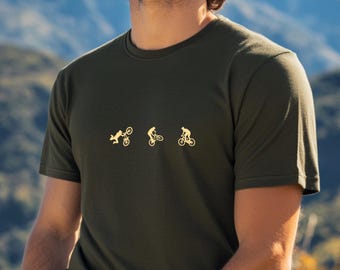 Mountain bike T-shirt for men and women, MTB silhouette design, gift for bikers & outdoor enthusiasts, MTB shirt, mountain bike shirt