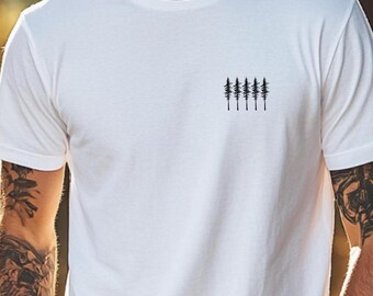 Forest T-Shirt Men, T-Shirt Forest Motif, Minimalist Shirt for Nature Lovers, Camping T-Shirt, Camping Gift, Forest Gift