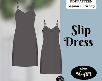 Slip Dress Sewing Pattern: Women's Nightgown, Plus Size (PDF Pattern)