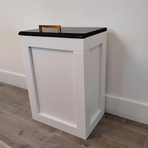 Handmade Wood Dog Food Storage Bin, Rustic Modern Container