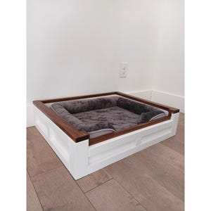 Dog Bed Furniture Cozy Luxury Pet Bed with mattress, modern shaker style farmhouse design. Free Shipping!