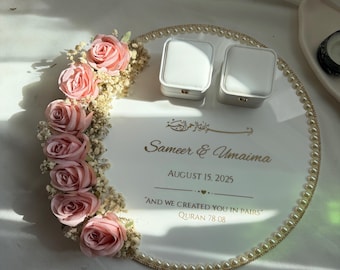 Personalized Ring tray, wedding, engagement, Nikah, Ring plate, Aqd Quran