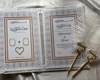 Luxury velvet nikkah booklet, katb kitab, Nikkah contract
