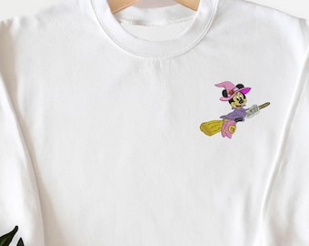 Witches Mickey Embroidery Shirt, Halloween Embroidery Shirt, Disney Embroidery Shirt, Disney Halloween Shirt,Spooky Season Shirt,Disney Gift