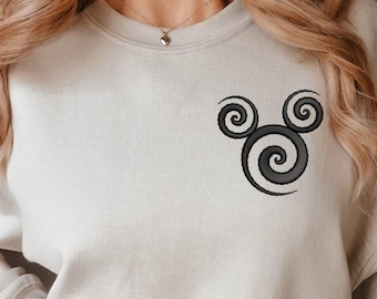 Mickey Embroidery Sweatshirt, Disney Embroidery Sweatshirt, Disney Couple Shirt, Disney Trip Sweatshirt,Trendy Disney Sweatshirt,Disney Gift
