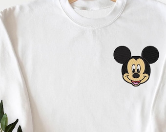 Mickey Embroidery Sweatshirt, Trendy Disney Sweatshirt, Disney Family Sweatshirt, Disney Embroidery Sweatshirt, Disney Trip Sweatshirt,