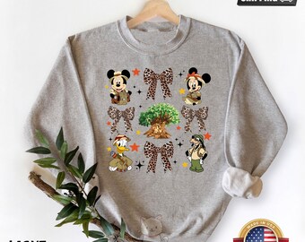 Animal Kingdom Coquette Bows Sweatshirt, Magic Kingdom Shirt, Mickey Animal Shirt, Disneyworld Sweatshirt, Disney Safari Sweatshirt