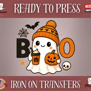 Boo Ready to Press, Halloween DTF,  Ghost Ready to Press, Halloween Ghost DTF, Halloween Ready to Press, DTF Transfer, Halloween Gifts