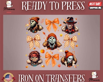 Horror Movie DTF, Coquette Halloween Ready to Press, Coquette Horror DTF, Scary Movie Heat Press, Ready to Press DTF Transfer,Halloween Gift