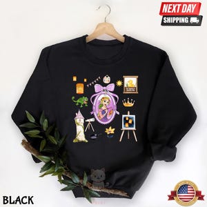 Retro  Rapunzel Sweatshirt, Disney Tangled Rapunzel Sweatshirt, Disney Princess Sweatshirt, Floral Rapunzel Shirt, Gift For Rapunzel Lover