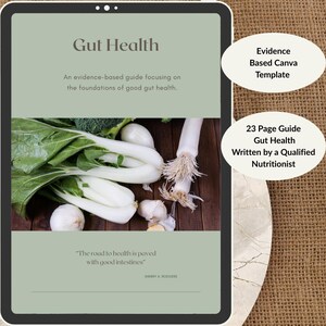 PLR Nutrition, Canva Template, Gut Health eBook, Nutritionists, Health Professionals, Commercial License, White Label