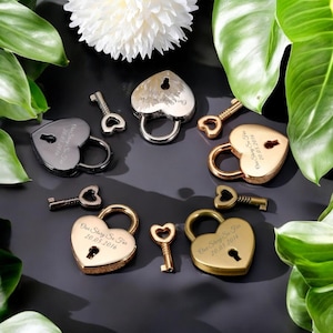 Custom Padlock, Two Hearts Locked, Engraved Heart Lock, Wedding Gift, Anniversary Gift for Him, Personalized Love Lock
