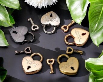 Custom Padlock, Two Hearts Locked, Engraved Heart Lock, Wedding Gift, Anniversary Gift for Him, Personalized Love Lock