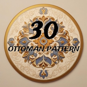 30 Osmanisches Muster PNG | Vintage osmanische Motive | Traditionelle türkische Blumenmuster | Sofortiger Download digitaler Dateien