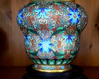 ヴィンテージ 中国製 七宝焼き 小さな蓋付き壷 - Etsy 日本