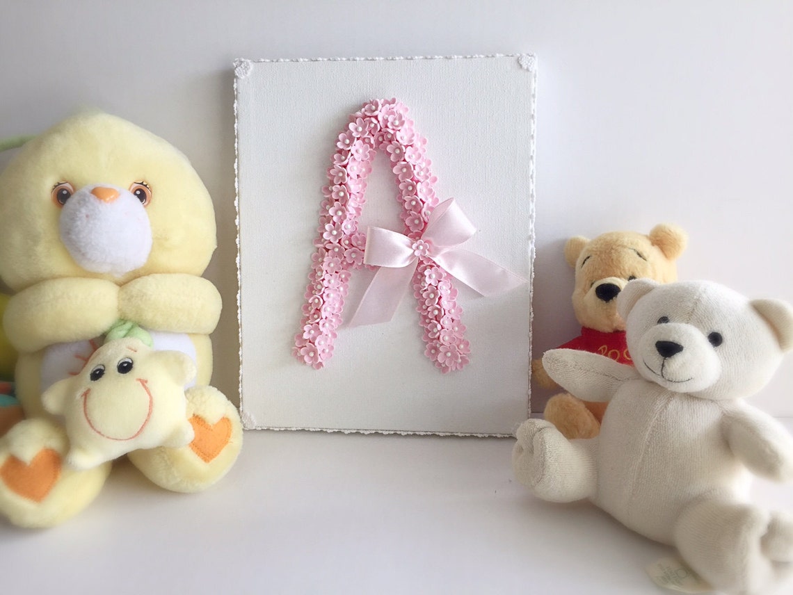 Initial Wall Decor Nursery Room Design Kids Room Decor Floral Initial