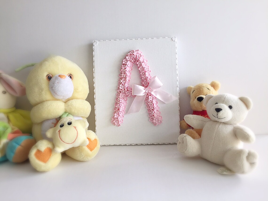 Initial Wall Decor Nursery Room Design Kids Room Decor Floral Initial