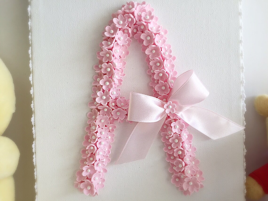 Initial Wall Decor Nursery Room Design Kids Room Decor Floral Initial