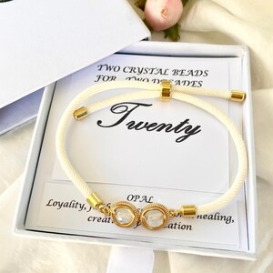 20th/30th/40th/50th  Birthday Crystal Bracelet Gift, Decades Adjustable Bracelet Birthday Jewelry Gift For Women Her Friends Mum