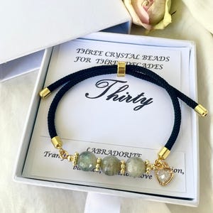 30th Birthday Gift For Her , 20th/30th/40th Birthday Adjustable Crystal Bracelet Gift, Women&#39; s Bracelet Birthday Gift For Women, Friend