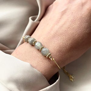 40th Birthday Gift For Her, 30th/40th/50th Birthday Adjustable Labradorite Bracelet Gift, Bracelet Birthday Gift for Her Friend Mom