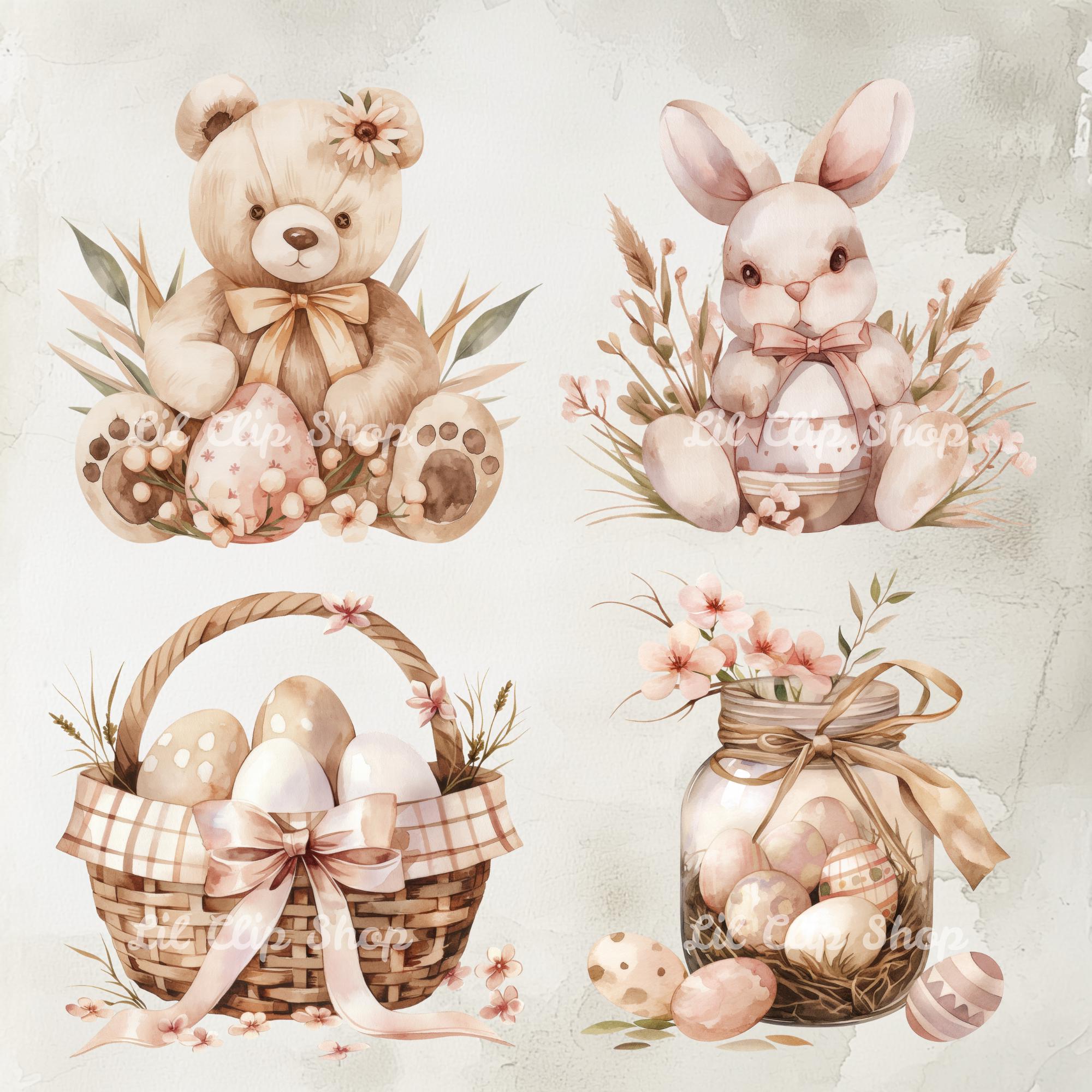 Rustic Easter Clipart -- Transparent PNG, Commercial Use Clip Art ...