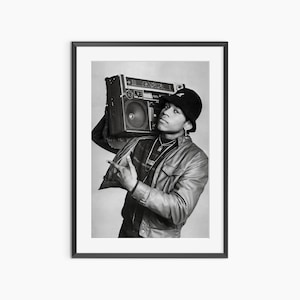 LL Cool J, impressões fotográficas, arte de parede de capa de álbum, pôster vintage, arte de parede em preto e branco, pôster de fotografia com qualidade de museu