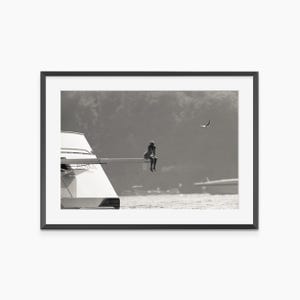 Princess Diana on Yacht, Photography Prints, Diving Board, Retro Poster, Black and White Wall Art, Museum Quality Photography Poster