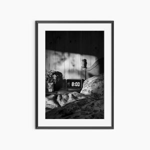 Sonnenaufgang Licht, Fotografie Drucke, Wecker 8, Schlafzimmer Wandkunst, Schwarz-Weiß-Wandkunst, Fotografie Poster in Museumsqualität