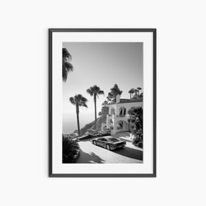 Arte mural de Ferrari, impresiones fotográficas, póster de Ferrari, impresión de bellas artes, póster de automóviles, arte mural en blanco y negro, póster fotográfico de calidad de museo