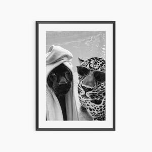 Cheetah Print, Photography Prints, Leopard Print, Bathroom Wall Art, Funny Poster, Black and White Wall Art, Museum Grade Photography Poster