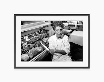Anthony Bourdain, Photography Prints, Cooking Poster, Kitchen Wall Art, Black and White Wall Art, Museum Quality Photography Poster