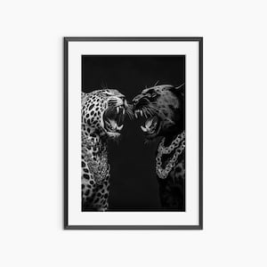 Black Panther, Photography Print, Leopard Print, Cat Jewelry, Black and White Wall Art, Fine Art Print, Museum Grade Photography Poster