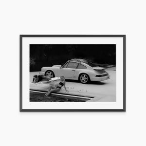 Póster de Porsche, impresiones fotográficas, arte mural de Porsche, póster de Porsche 911, arte mural en blanco y negro, póster fotográfico de calidad de museo